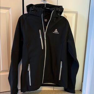 Clique Black Water Resistant Fleece Lined Hooded Black Performance Jacket Size M